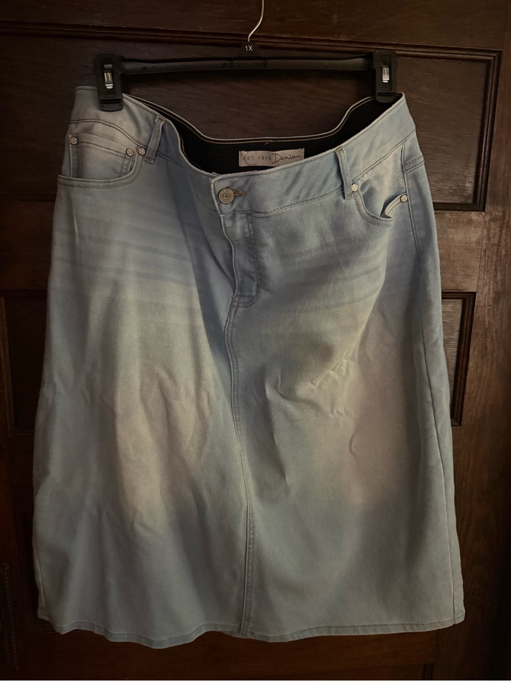 Cato Light Blue A-Line Denim Skirt